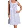 Eileen West 100% Cotton Jersey Knit Sleeveless Short Gown 5026608 -Wacoal Shop eileen west eilw01 5026608 gs