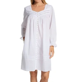 Eileen West Sheer Stripe Long Sleeve Button Front Robe 5125044