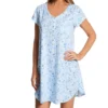 Eileen West 100% Cotton Jersey Knit Short Sleeve Nightgown 5326606 -Wacoal Shop eileen west eilw01 5326606 gs