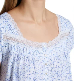 Eileen West 100% Cotton Jersey Knit Cap Sleeve Long Gown 5425087 -Wacoal Shop eileen west eilw01 5425087 cs2