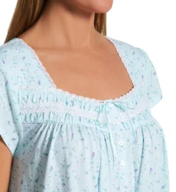 Eileen West 100% Cotton Jersey Knit Cap Sleeve Long Gown 5425090 -Wacoal Shop eileen west eilw01 5425090 cs2