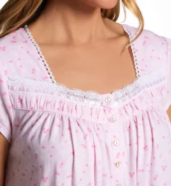 Eileen West 100% Cotton Jersey Knit Cap Sleeve Long Gown 5426602 -Wacoal Shop eileen west eilw01 5426602 cs2