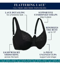 Vanity Fair Flattering Lace Minimizer Underwire Bra 76014 -Wacoal Shop vanity fair vf001 76014 cs6